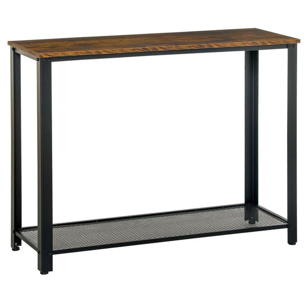 2-Tier Console Table Side Table w/ Mesh Shelf Entryway Hallway Furniture-Seasons Home Store