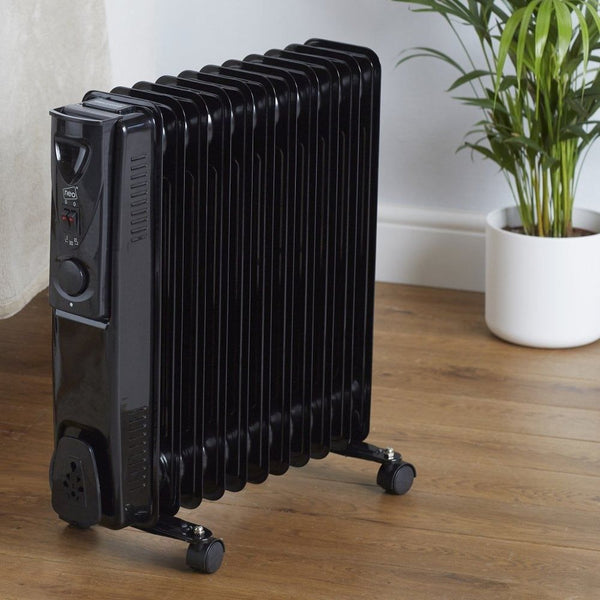 2000 - 2500W Electric Oil Filled Radiator in Black or White-Seasons Home Store