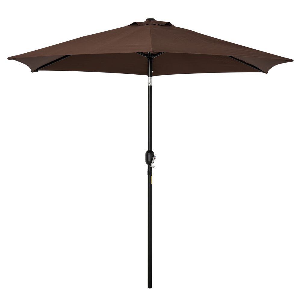 2.7M Patio Tilt Umbrella Sun Parasol Outdoor Sun Shade Aluminium Frame & Crank-Seasons Home Store