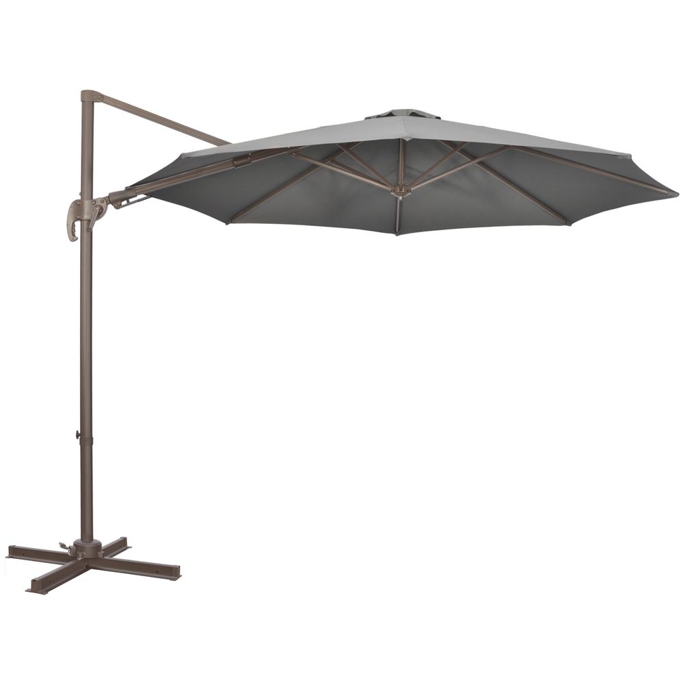 3(m) Cantilever Parasol 360� Rotation Roma Umbrella with Tilt Grey-Seasons Home Store