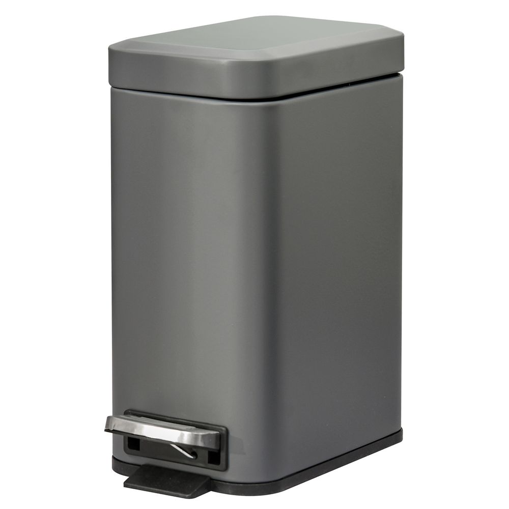 5L Steel Step Waste Bin with Quiet-Close Lid, Silent and Gentle Open,-Seasons Home Store