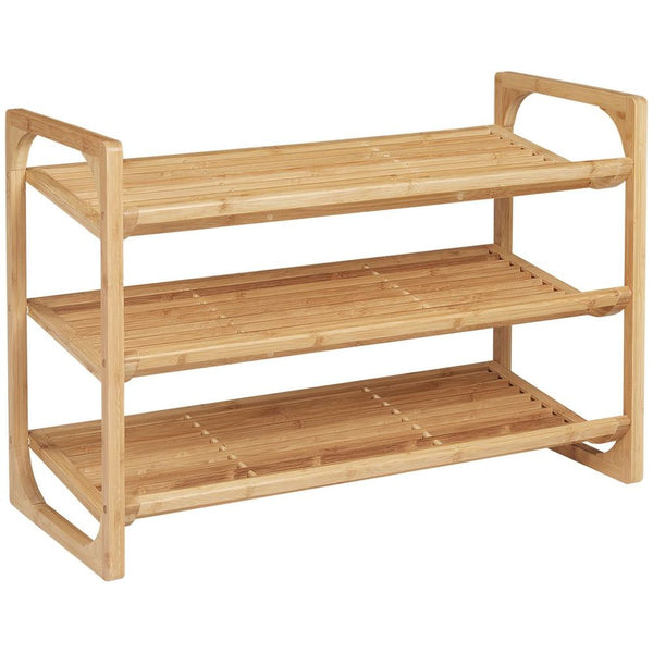 Bamboo Shoe Rack, 3-tier Shoe Storage Shelf for 9 Pair Shoes for Entryway-Seasons Home Store