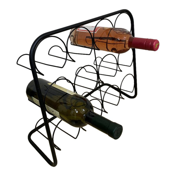 Black Metal Wire 12 Wine Bottle Holder-Seasons Home Store