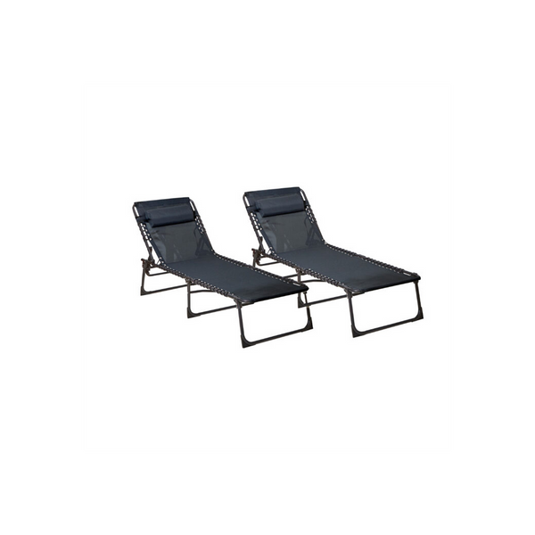 Black Outdoor Folding Garden Sun Lounger-Seasons Home Store