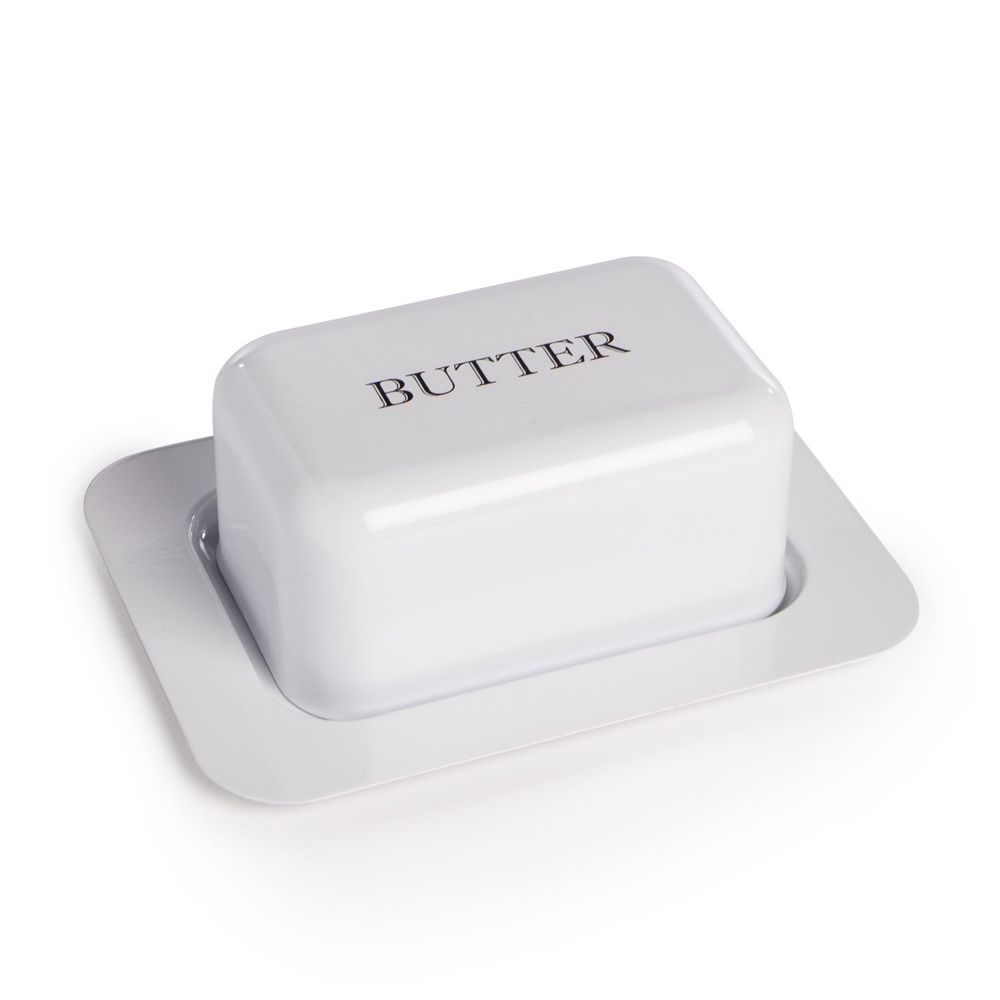 Butter Dish with Lid in White-Seasons Home Store