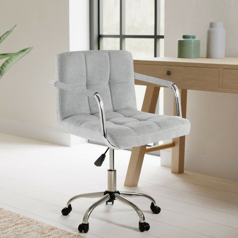 Cushioned Faux Leather Office Chair with Chrome Legs-Seasons Home Store