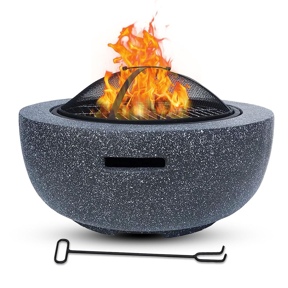 Deluxe Fire Pit Heat-resistant Magnesium Oxide Log Burner with Handles-Seasons Home Store