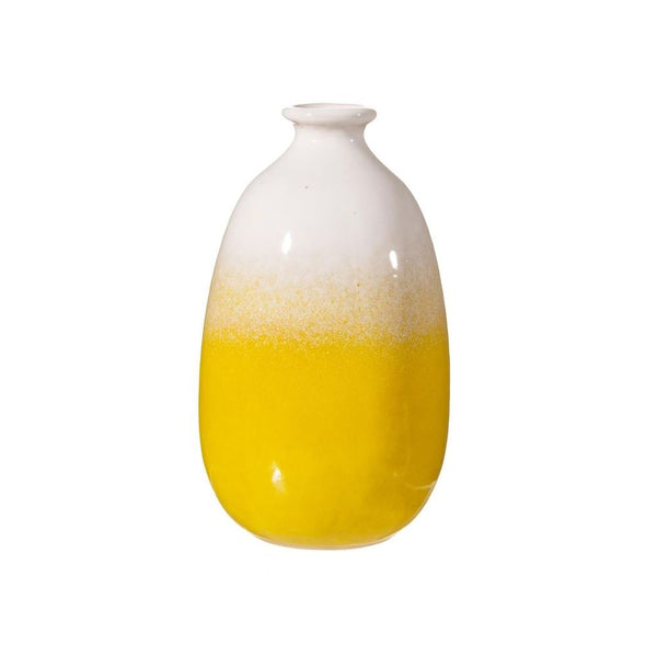 Dip Glazed Ombre Yellow Vase-Seasons Home Store