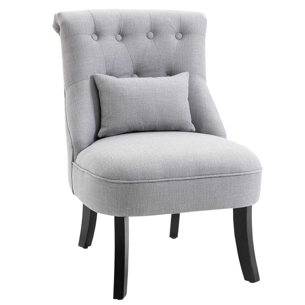 Fabric Single Sofa Dining Chair Upholstered W/ Pillow Solid Wood Leg Living Room-Seasons Home Store