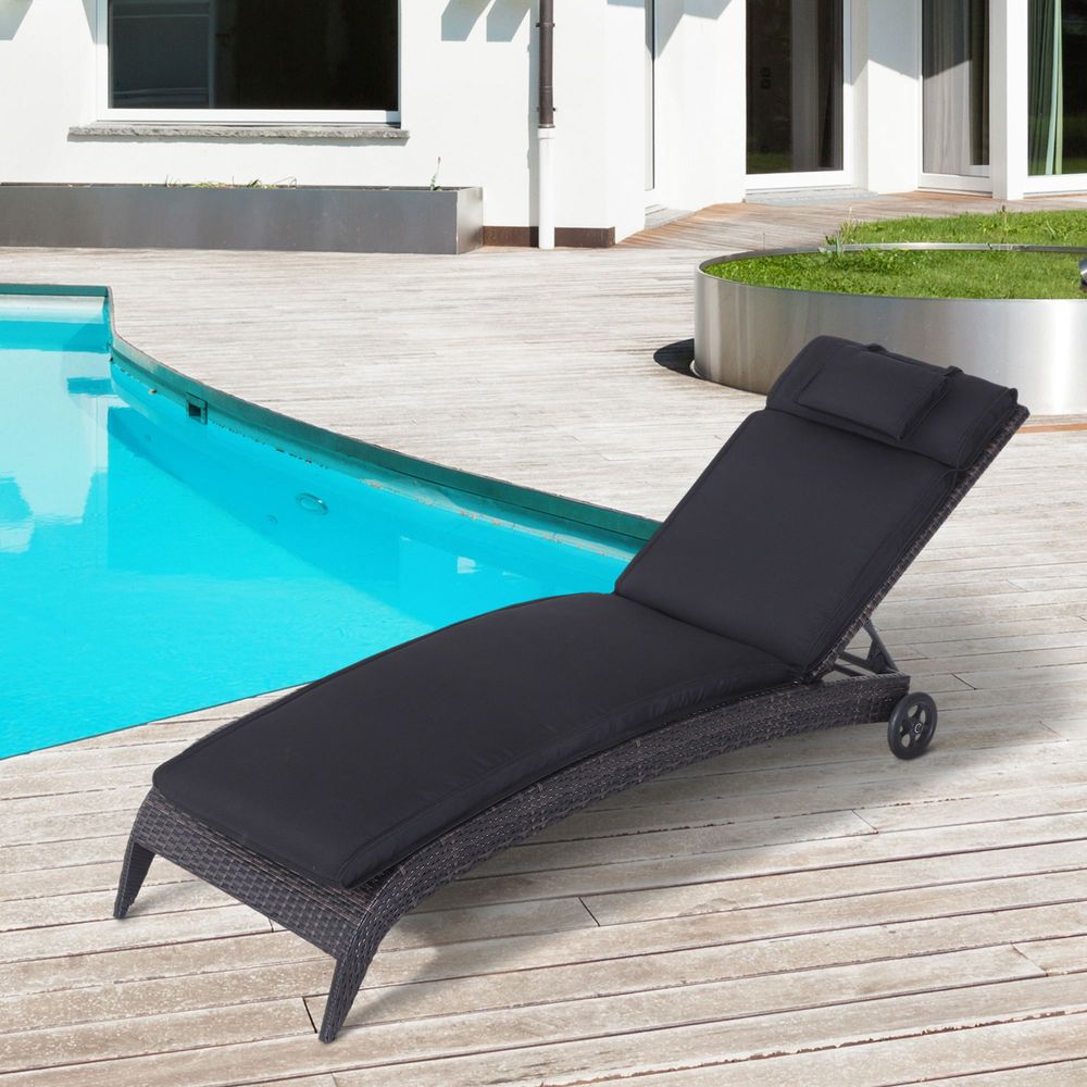 Garden Sun Lounger Chair Cushion Reclining Relaxer-Seasons Home Store