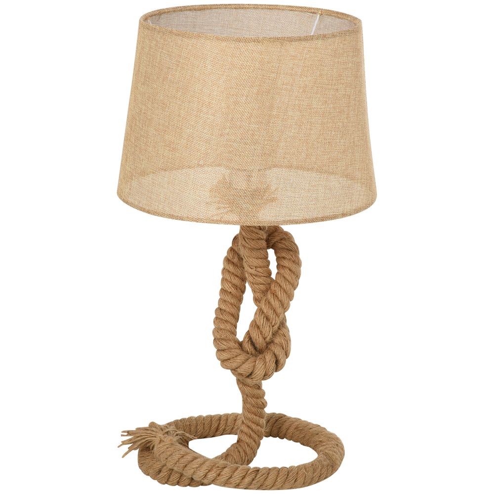Hemp Rope Linen Shade Table Lamp Beige-Seasons Home Store