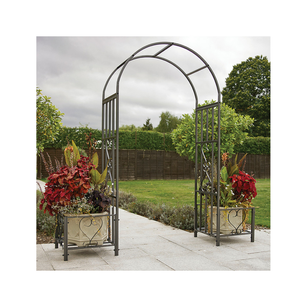 Huntingdon Ornamental Arch with Planters-Seasons Home Store