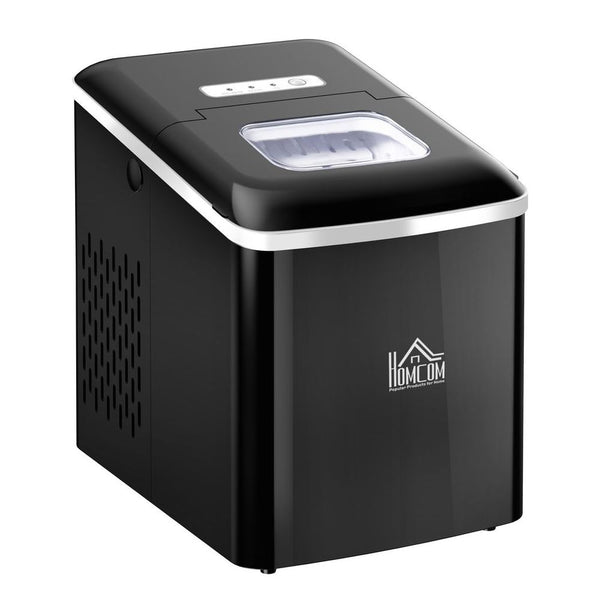 Ice Maker 12kg/24H Production with Scoop Basket for Home Office Black-Seasons Home Store
