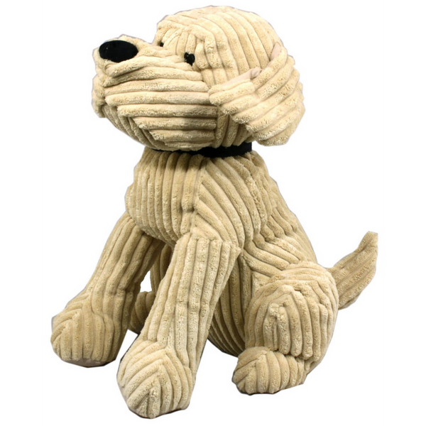 Large Gold Ribbed Dog Doorstop-Seasons Home Store