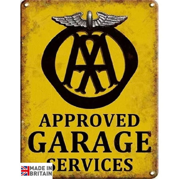 Large Metal Sign 60 x 49.5cm Approved Garage Services-Seasons Home Store