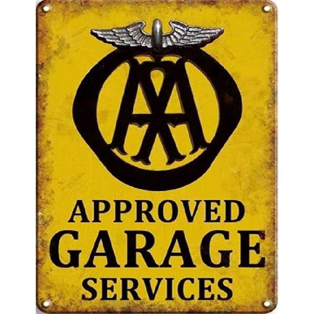 Large Metal Sign 60 x 49.5cm Approved Garage Services-Seasons Home Store