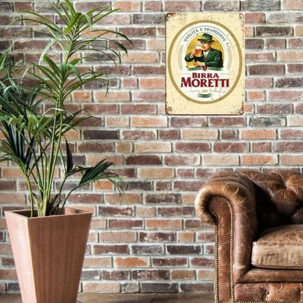 Large Metal Sign 60 x 49.5cm Birra Moretti-Seasons Home Store