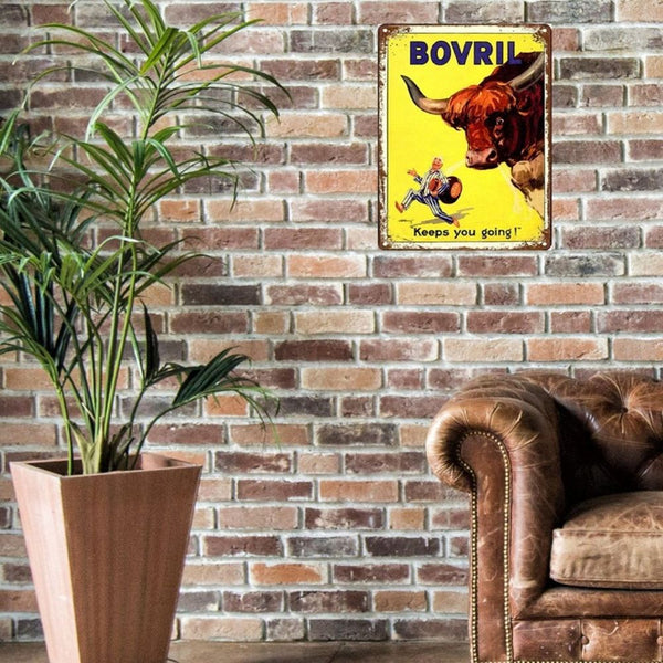 Large Metal Sign 60 x 49.5cm Bovril Keeps you going-Seasons Home Store