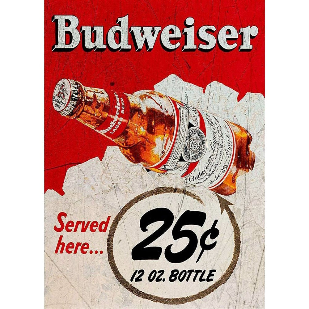 Large Metal Sign 60 x 49.5cm Budweiser Beer-Seasons Home Store