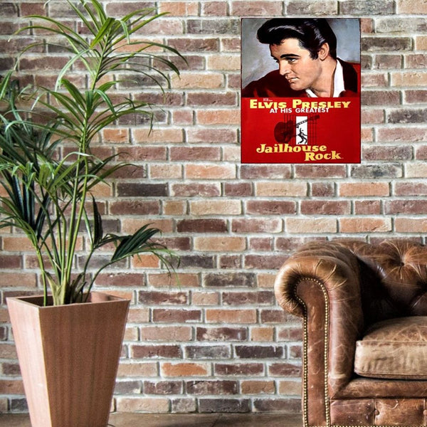 Large Metal Sign 60 x 49.5cm Elvis Presley Jailhouse Rock-Seasons Home Store