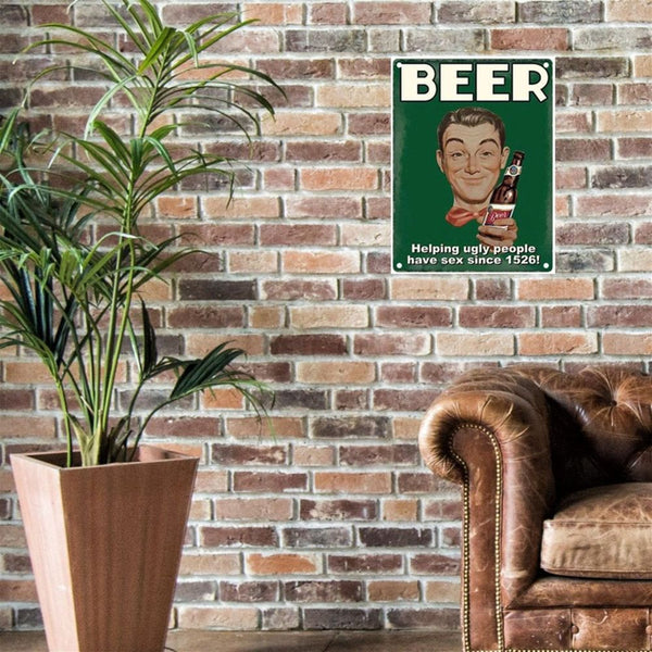 Large Metal Sign 60 x 49.5cm Funny Beer-Seasons Home Store