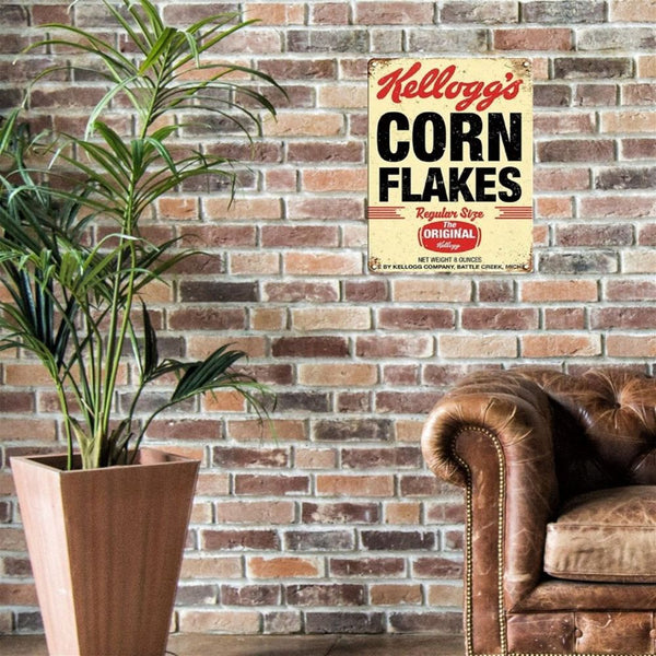 Large Metal Sign 60 x 49.5cm Kellogs Corn Flakes-Seasons Home Store