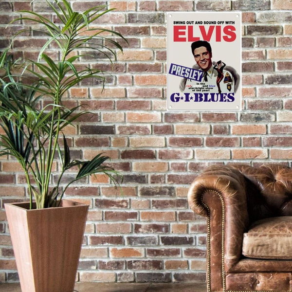 Large Metal Sign 60 x 49.5cm Movie Poster Elvis G.I Blues-Seasons Home Store