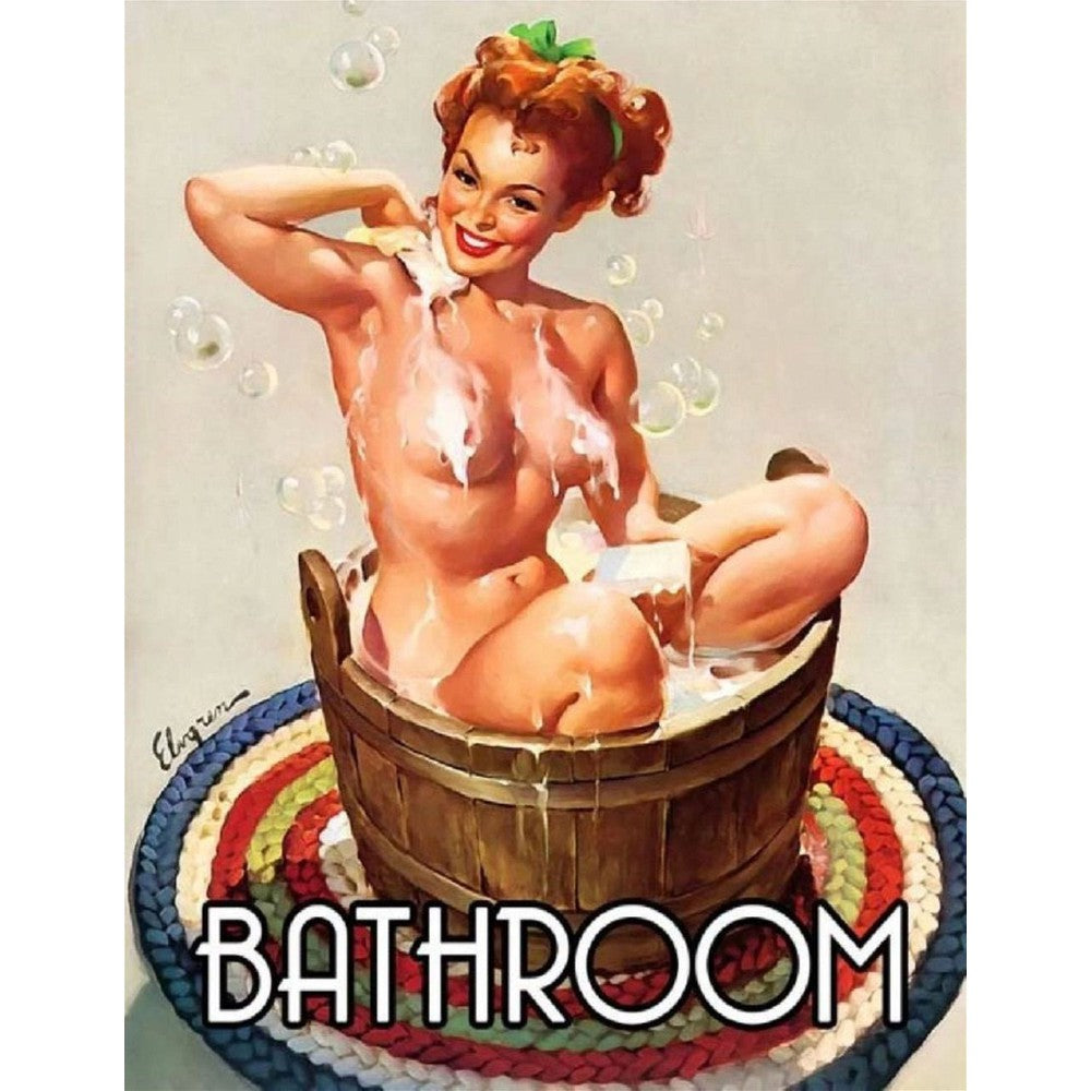 Large Metal Sign 60 x 49.5cm Vintage Retro Bathroom-Seasons Home Store