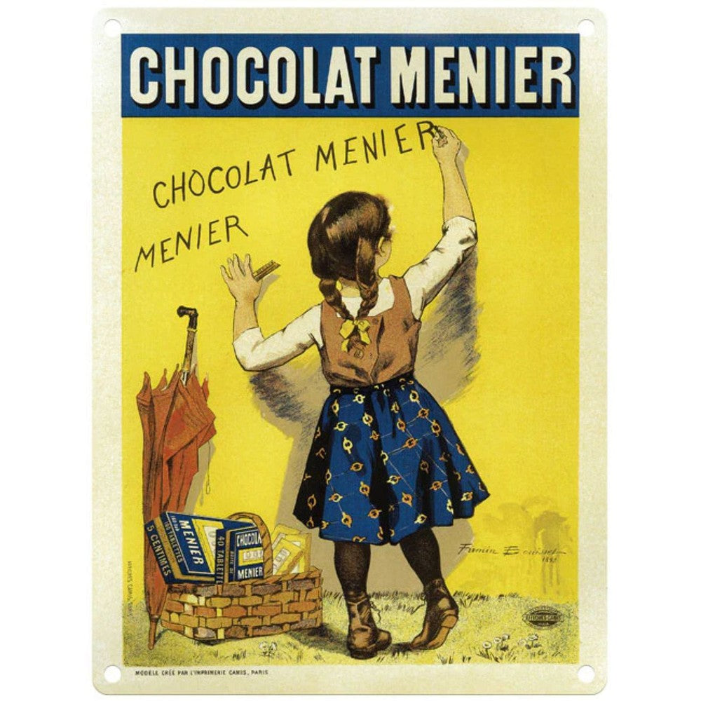 Large Metal Sign 60 x 49.5cm Vintage Retro Chocolat Menier-Seasons Home Store