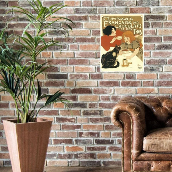 Large Metal Sign 60 x 49.5cm Vintage Retro Compagnie Francaise Chocolats-Seasons Home Store