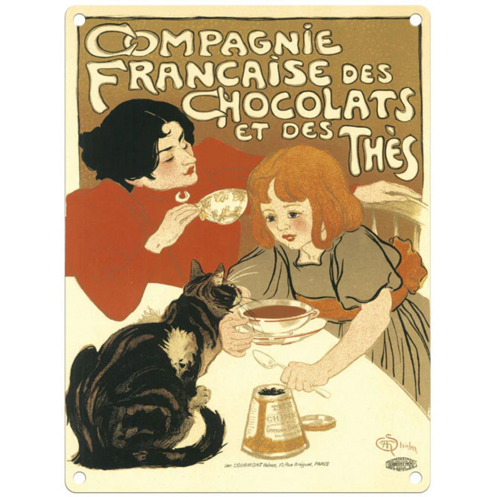 Large Metal Sign 60 x 49.5cm Vintage Retro Compagnie Francaise Chocolats-Seasons Home Store