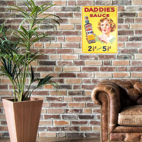 Large Metal Sign 60 x 49.5cm Vintage Retro Daddie's Sauce-Seasons Home Store