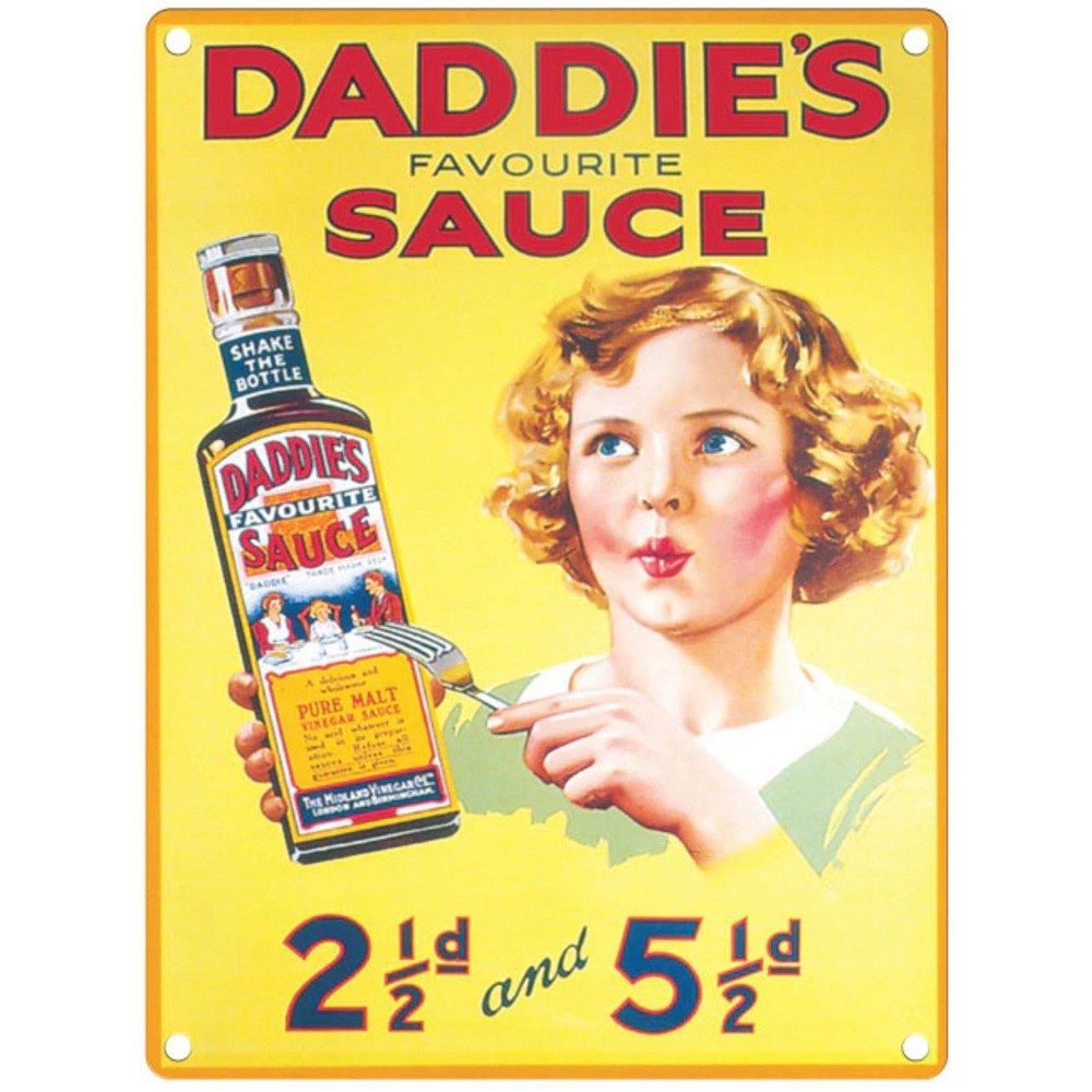 Large Metal Sign 60 x 49.5cm Vintage Retro Daddie's Sauce-Seasons Home Store