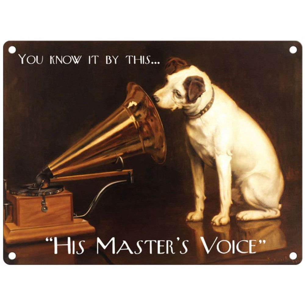 Large Metal Sign 60 x 49.5cm Vintage Retro His Master's Voice-Seasons Home Store