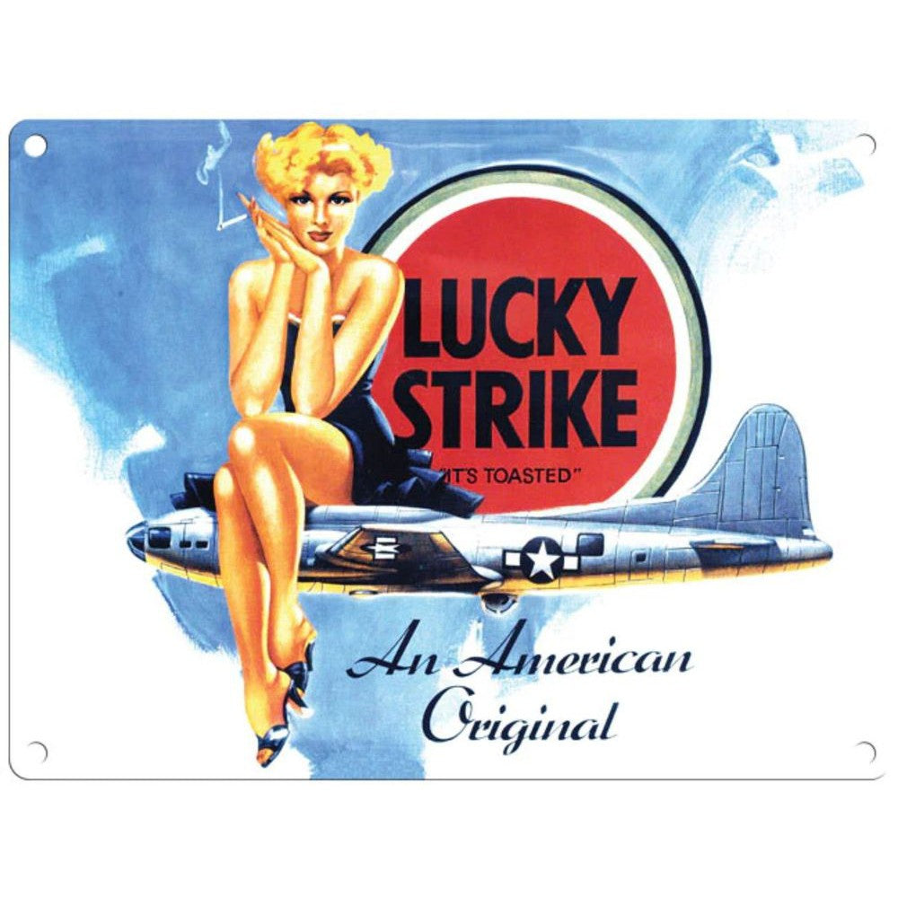 Large Metal Sign 60 x 49.5cm Vintage Retro Lucky Strike Cigarettes-Seasons Home Store