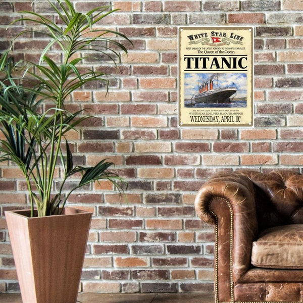 Large Metal Sign 60 x 49.5cm Vintage Retro Titanic-Seasons Home Store