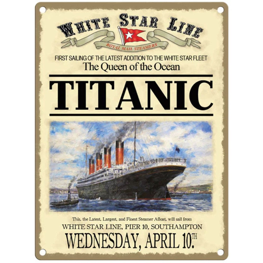 Large Metal Sign 60 x 49.5cm Vintage Retro Titanic-Seasons Home Store