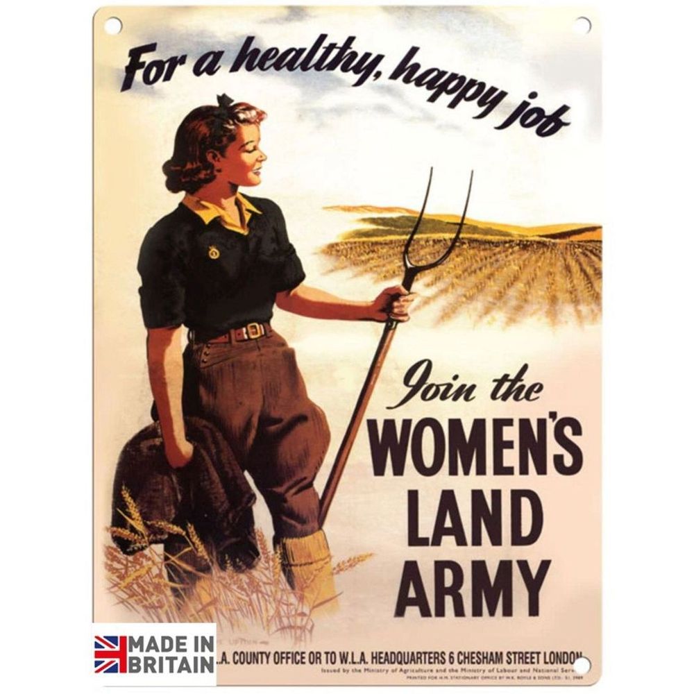 Large Metal Sign 60 x 49.5cm Vintage Retro Women's Land Army-Seasons Home Store