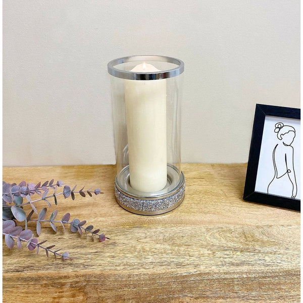 Large Sparkly Pillar Candle Holder-Seasons Home Store