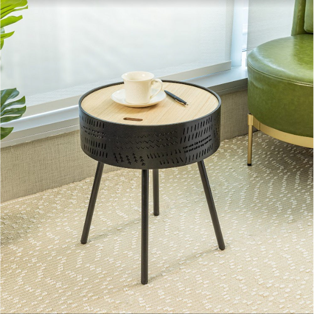 Lift Top Round Side Table - SLENDER-Seasons Home Store