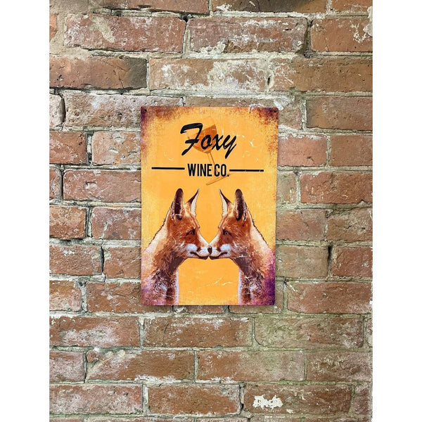 Metal Advertising Wall Sign - Foxy Wine Co Brewery-Seasons Home Store