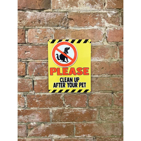 Metal Advertising Wall Sign - Please Clean Up After Your Pet - Dog Poo-Seasons Home Store