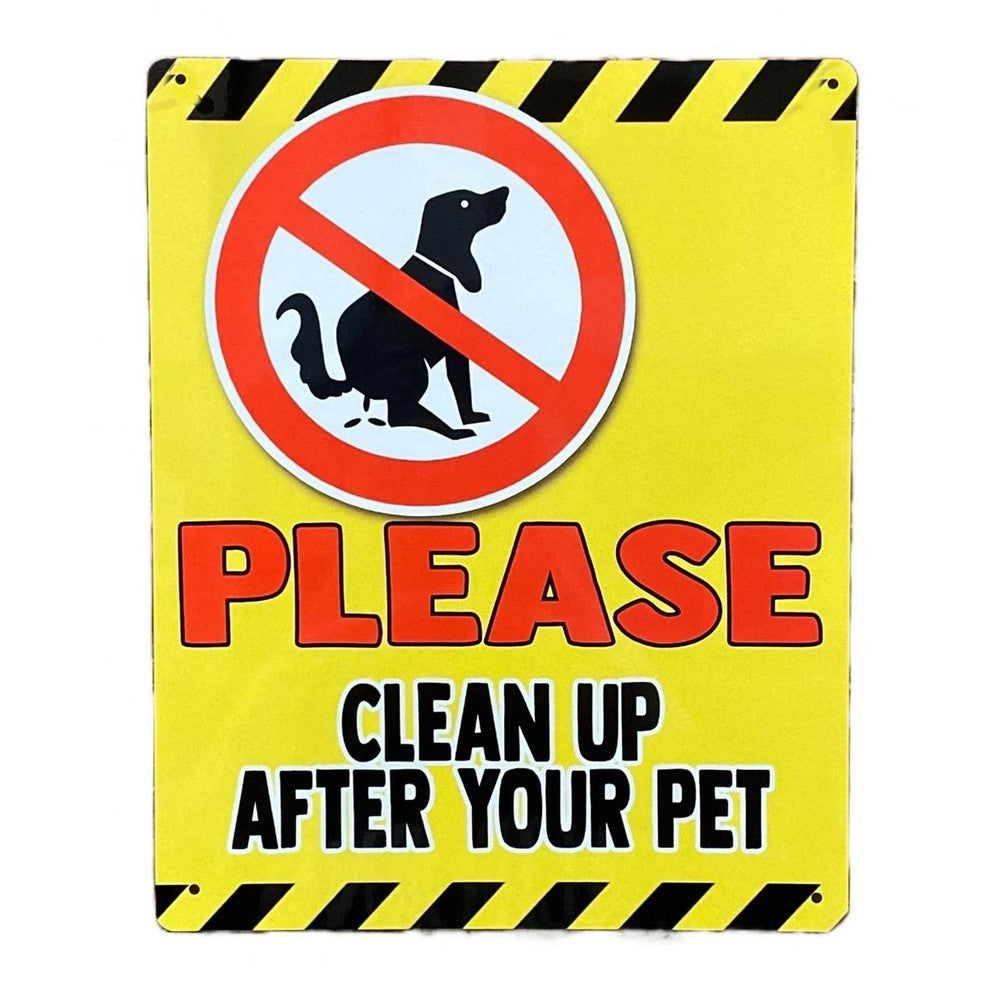 Metal Advertising Wall Sign - Please Clean Up After Your Pet - Dog Poo-Seasons Home Store