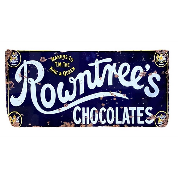 Metal Advertising Wall Sign - Rowntrees Chocolate Blue-Seasons Home Store