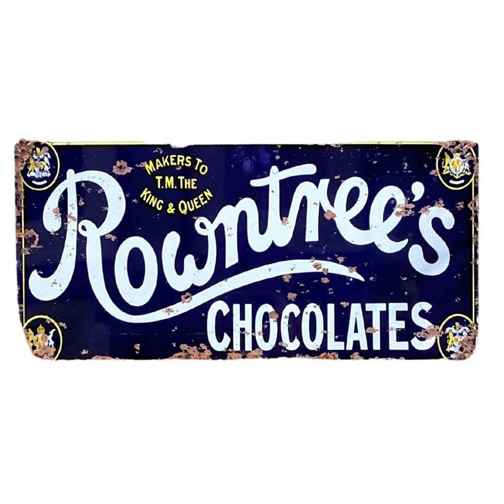 Metal Advertising Wall Sign - Rowntrees Chocolate Blue-Seasons Home Store