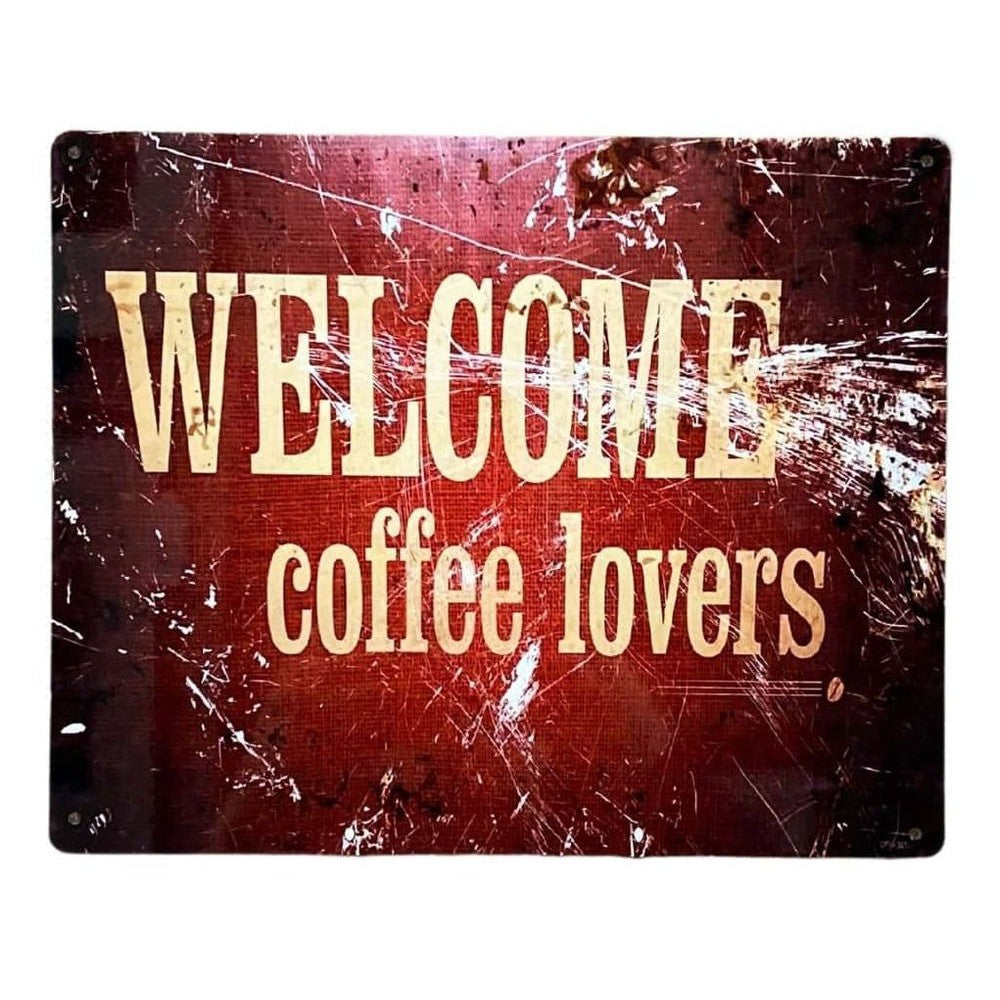 Metal Sign Plaque - Welcome Coffee Lovers-Seasons Home Store