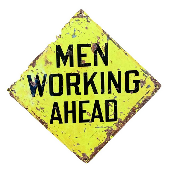 Metal Square Wall Sign - Men At Work-Seasons Home Store