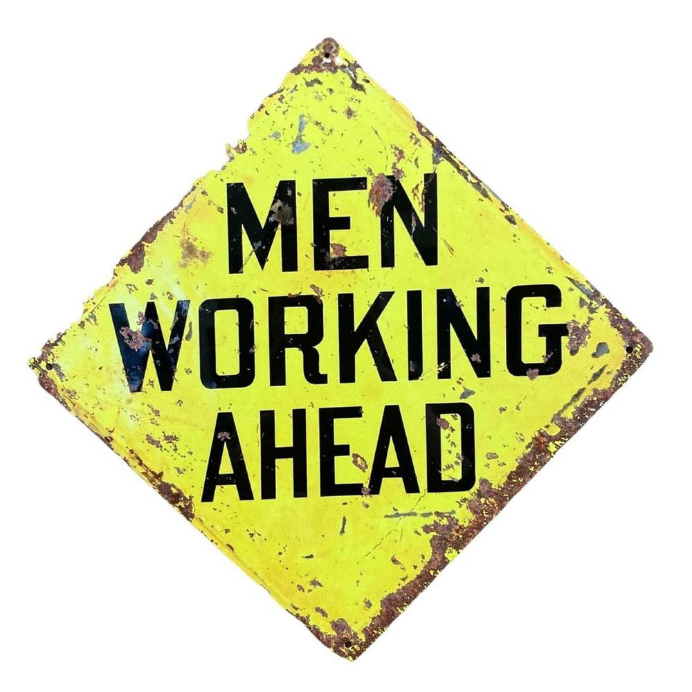 Metal Square Wall Sign - Men At Work-Seasons Home Store