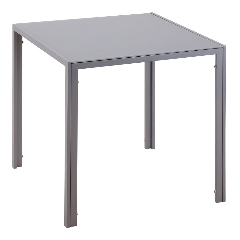 Modern Square Dining Table with Tempered Glass Top & Metal Legs-Seasons Home Store