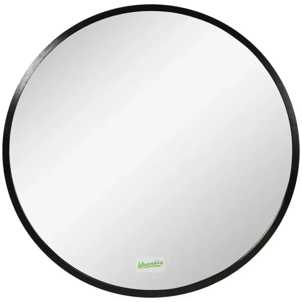 Modern Wall-mounted Vanity Mirror for Bedroom Bathroom Washroom, Black, 40x40cm-Seasons Home Store